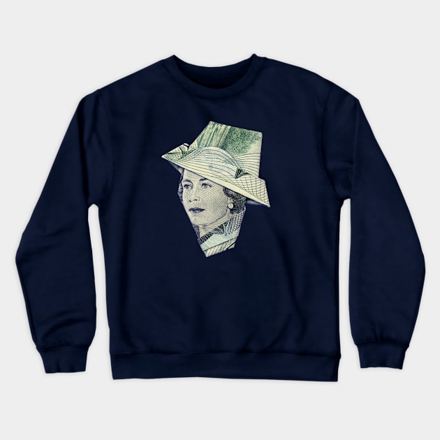 YOUNG QUEEN ELIZABETH / MONEY ORIGAMI Crewneck Sweatshirt by yosuke